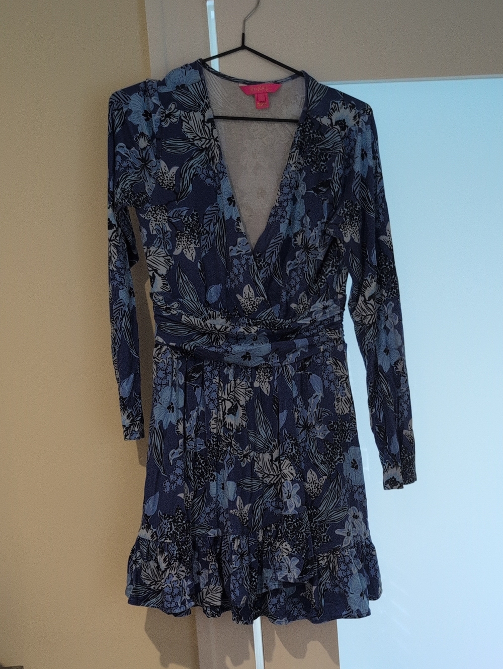 Lilly Pulitzer Blue Floral Wrap Dress